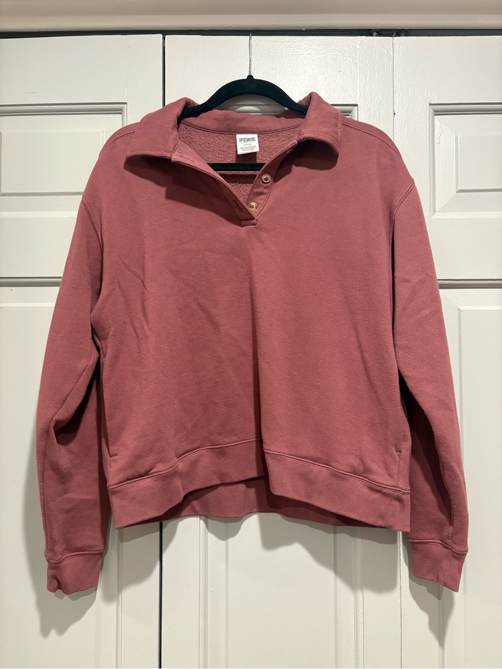PINK Mauve Quarter-Snap Pullover Sweatshirt
